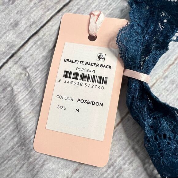 Hips & Curves City Chic M Racer Back Bralette Teal Blue 18/20 2x Plus Size NEW - Picture 7 of 13